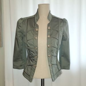 WHBM Olive Green Cropped Military Jacket